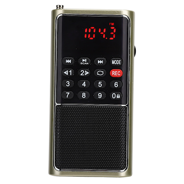 L-338 Bärbar FM-radio Bärbar Multifunktionell Radiospelare för Minneskort U-skiva Hemtillbehör