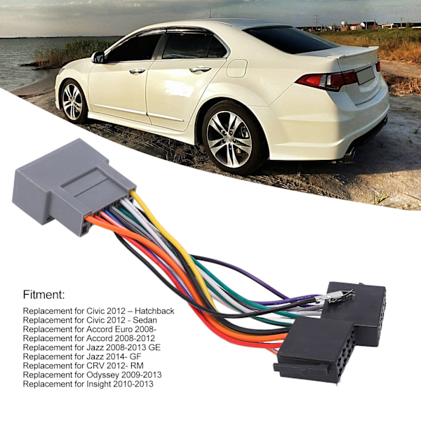 Bilstereo Radio Sele Adapter ISO Ledningsnett Kontakt Adapter Erstatning for Civic Accord Jazz CRV Odyssey Insight