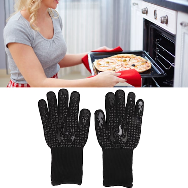Halkfria silikonugnshandskar, matlagnings- och bakhandskar för grill, ugn, mikrovågsugn, högtemperaturbeständiga vantar