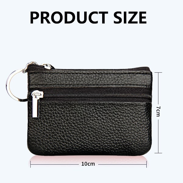 Naisten aito nahkainen kolikkopussi Mini Pouch Change Wallet avaimenperällä