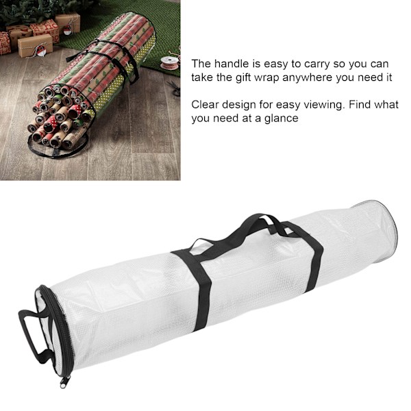 Genomskinlig förvaringsväska för presentpapper, vattentät och dammtät, transparent vit