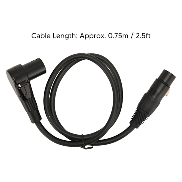 XLR til XLR-kabel, vinklet han til lige hun, HiFi-lyd, XLR-balanceret kabel til mikrofon, højttaler, mixer, 2,5 fod