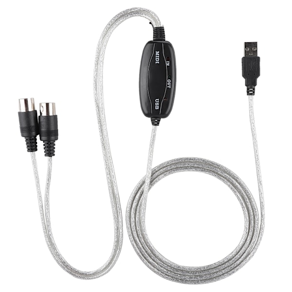 MIDI til USB-kabelkonverter MIDI-grensesnittadapterkabel Tastatur Musikkredigeringslinje