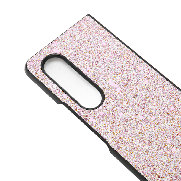 Puhelimen suojakotelo Bling Puhelimen kansi Naarmuuntumaton Glitter-kotelo Galaxy Z Fold 3:lle Välkkyvä vaaleanpunainen