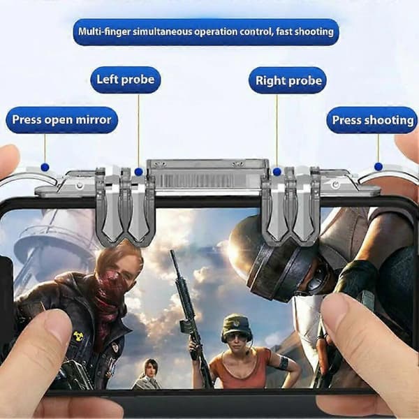 GETIT 6-finger Pubg Mobile spilcontroller Telefon Gamepad Trigger L1 R1 Sigte-/Skydeknap Joystick Kompatibel med iPhone Android