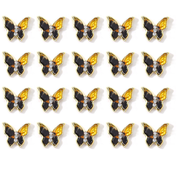 3D Neglekunst Sommerfugl Neglekunst Rhinestone Diamant Glitter