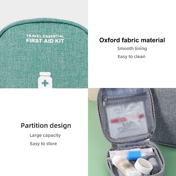 Första hjälpen kit väska tom resemedicin påse mini bärare praktisk medicin piller droger paket arrangör