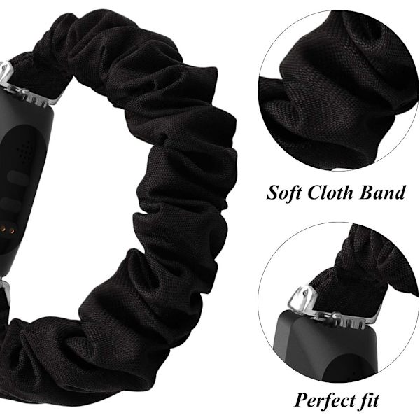 Scrunchies kompatibla med Fitbit Inspire 2 band/Inspire HR-band/Inspire, kvinnor mjukt elastiskt tygmönster printed tygarmband Ersättning för