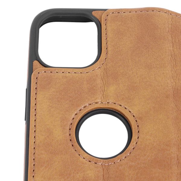 Retro Mobiltelefon Flip Case Mobiltelefon Hållare Plånbok Skyddande TPU-fodral för Iphone Brun för IPhone 13