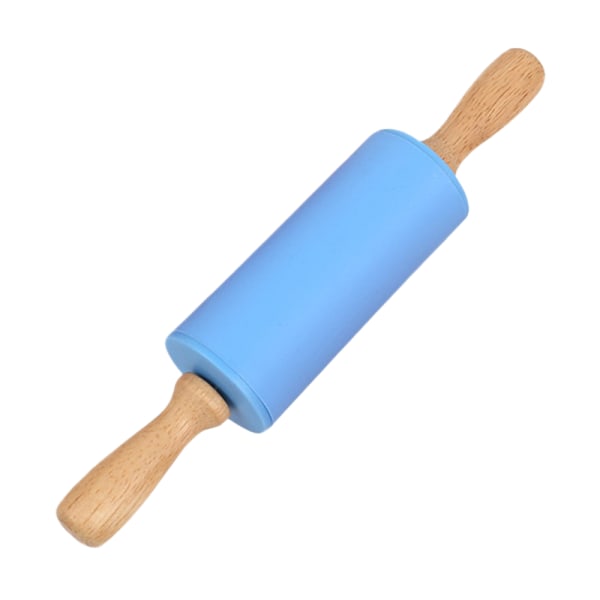 Silicone Rolling Pin for Baking - Nonstick Surface Wooden Handle