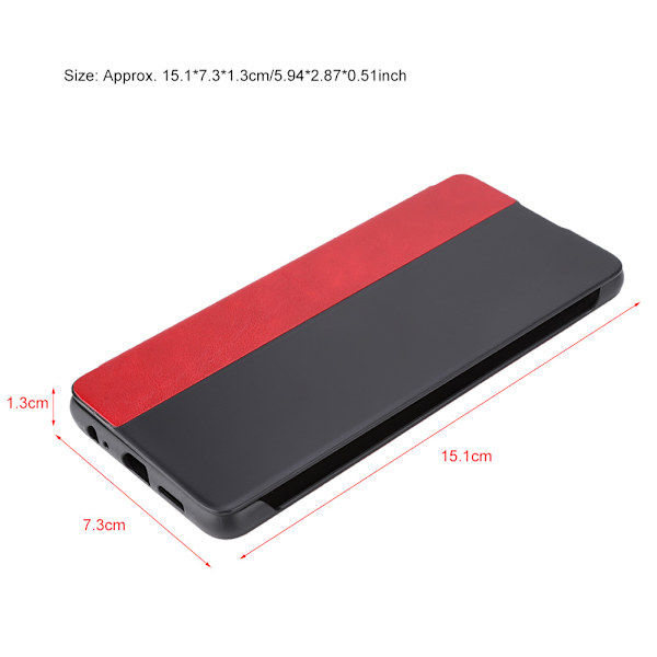 Mobiltelefonfodral Flip Type Case Smart Sleep Protection Cover för Huawei P30 Röd