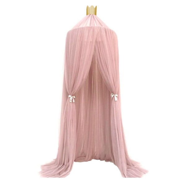 Elegant farge hjemmenett myggnetting barn seng baldakin netting barn baby soverom rosa