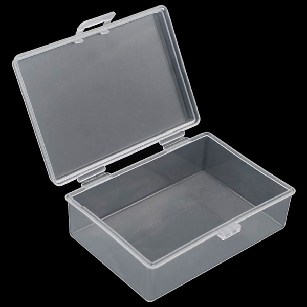 Små plastförvaringslådor med lock, 93 x 66 x 32 mm, minirektangulär transparent förvaringsbehållare för förvaring av småsaker som