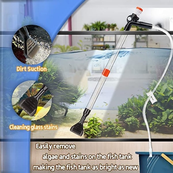 Manuell Pressdesign, Akvariumgrusrengörare Erbjuder En Säker Och Tyst Lösning För Akvarieunderhåll, Vattenbytare För Akvarium Med Flödesregulator