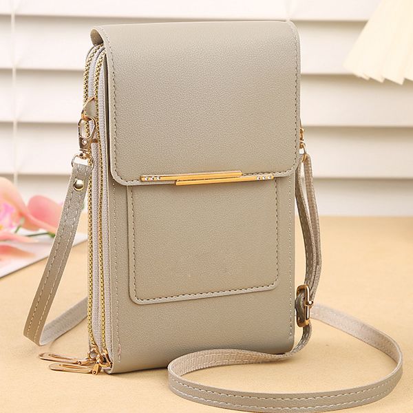 Pieni crossbody-puhelinlaukku naisille, kosketusnäyttölaukku olkalaukku lompakko korttipaikoilla