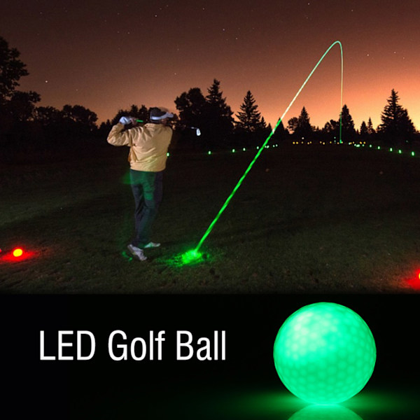 1 st elektronisk LED-belysningsgolfboll för mörker nattsportträning (grön)