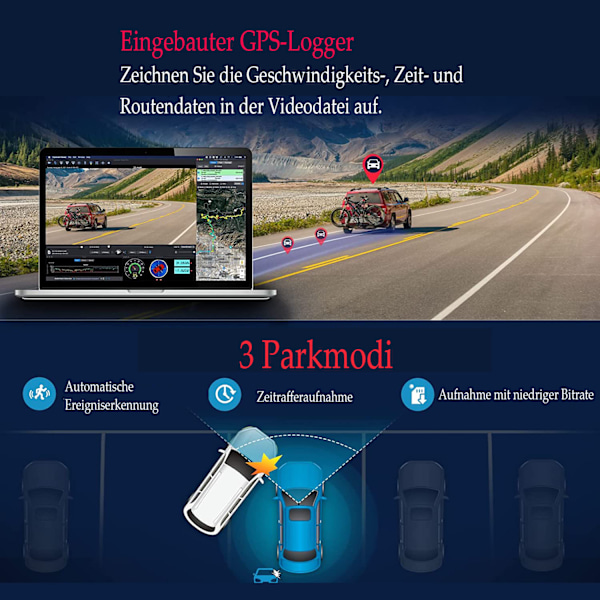 VIOFO A119 V3 Dash Cam 2560x1600P 2k med GPS-modul, 24 timmars buffert parkeringsläge Endast bilkamera, Quad HD IMX355 5MP Sensor HDR, Ultra Night Vision
