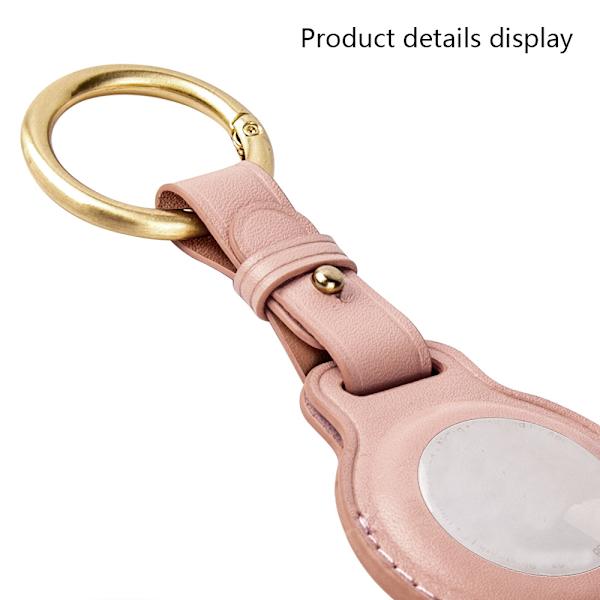 Nyckelring för Airtags-hållare, skyddande läderfodral spårare, kompatibel med Airtag-nyckelring