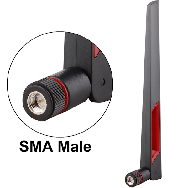 SMA-uros 2.4G 5.8G kaksoiskaistainen suurivahvistinen WiFi 12DBI -antenni langattomille reitittimille, musta