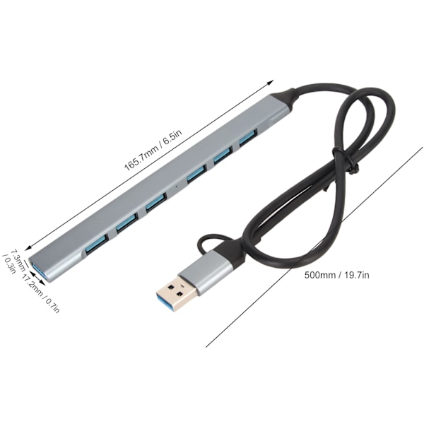 USB 3.0 Splitter Typ C Dockingstation Flera Portar Dator Hub Drive Free USB Expander