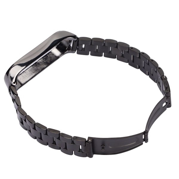 Smartwatch håndledsrem i rustfrit stål, anti-tabt med dobbelt lås folde spænde til Mi Band 6