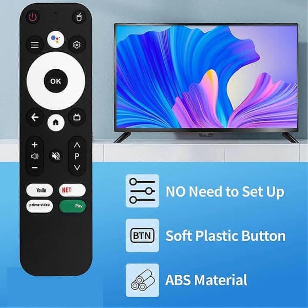 GETIT Erstatt stemmefjernkontroll kompatibel med YOUWEI-MI TV Box 4K stemmefjernkontroll