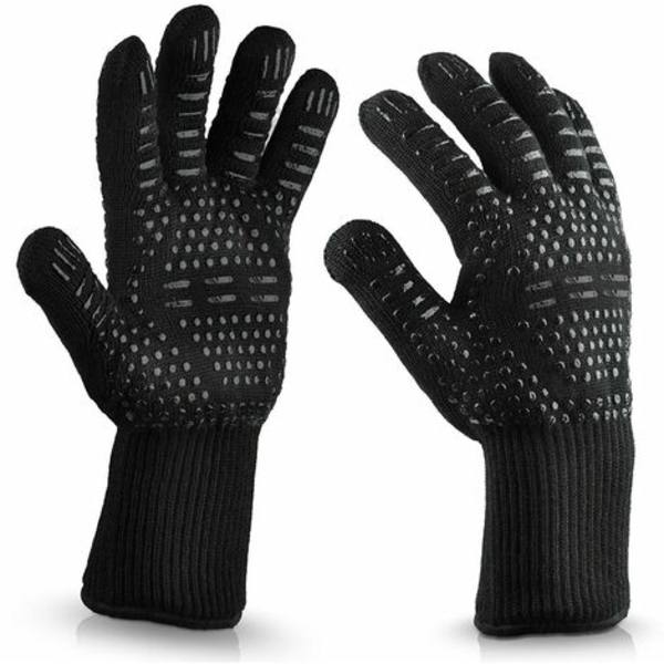 2-pack ugnshandskar, 1472°F värmebeständiga handskar, XL-storlek grillhandskar, halkfria silikon BBQ-handskar, säkra matlagningshandskar för matlagning för män, ugn
