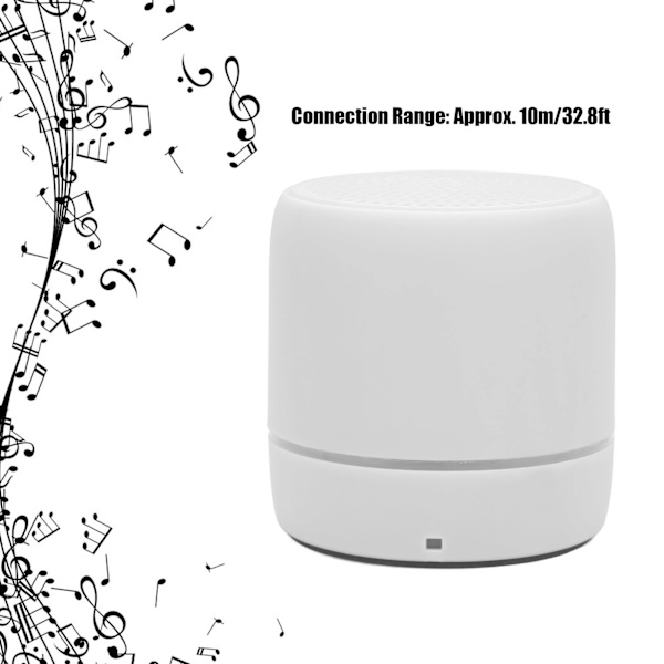 Bluetooth 5.0 Mini-kaiutin, kirkas stereo, rikas basso, kannettava langaton kaiutin ulkokäyttöön, valkoinen