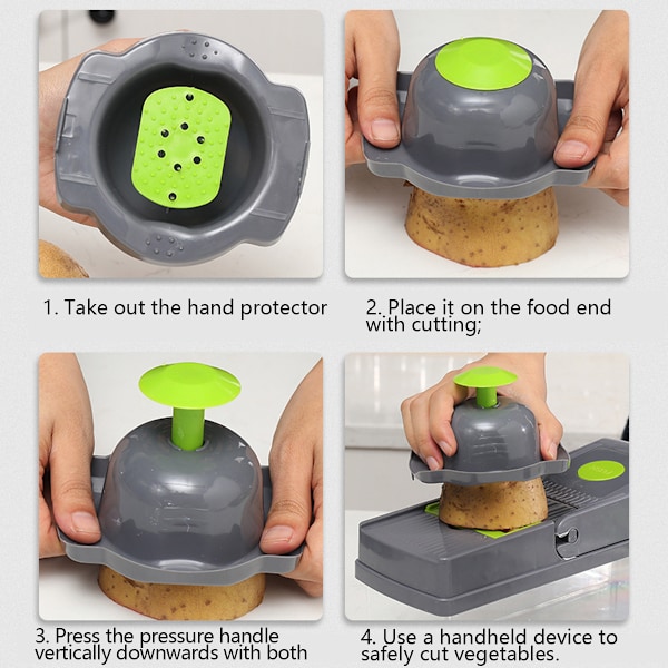 Innovativ Grönsakshackare, Praktisk Design Mandolin Matberedare, Högkvalitativt Material, Vassa Rostfria Blad, Multifunktionellt Kök