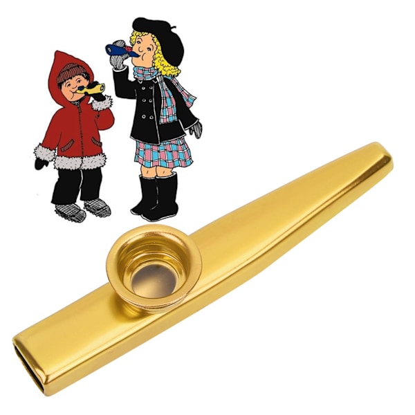 Aluminium Mini Bærbar Kazoo Ukulele Guitar Partner Musikinstrument (guld)