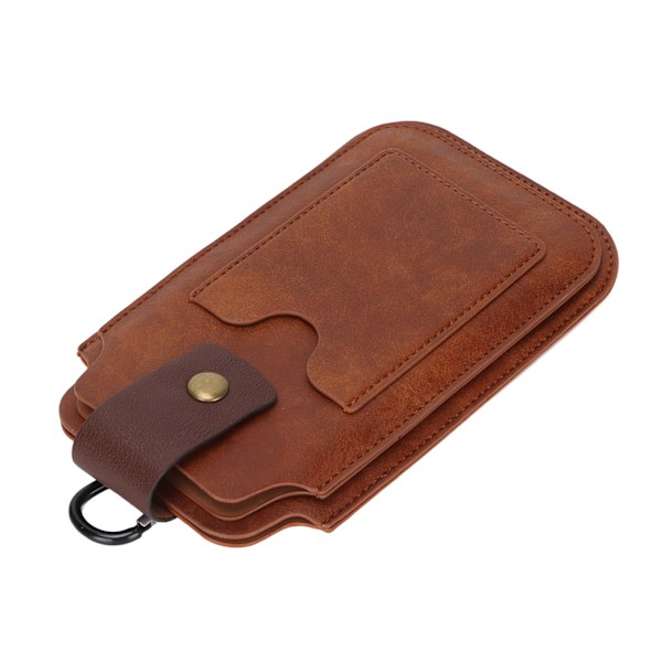 Herr PU Läder Telefon Holster Retro Universal Väska Midjeväska Slida med Midjeclips Ring och Karabinerhake för Utomhus