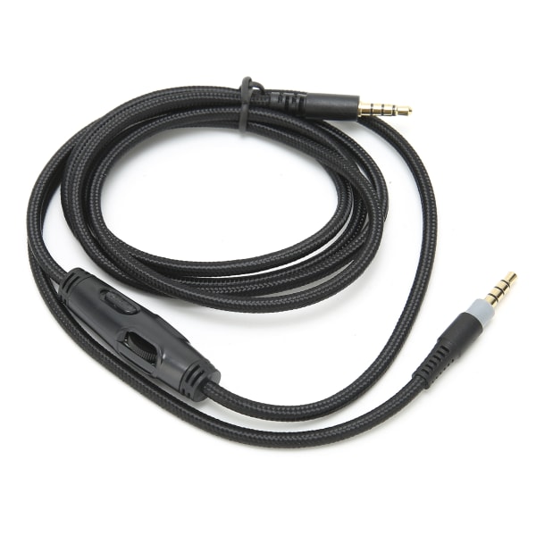 Hodetelefonkabel 3,5 mm hann til hann lydkabel med volumkontroll for HyperX Cloud