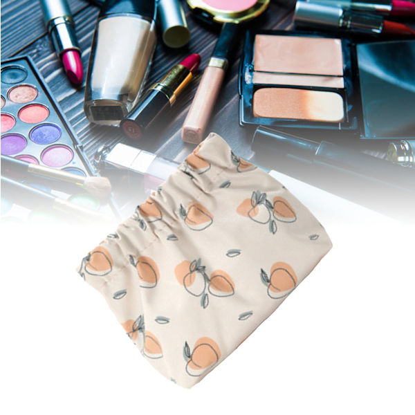 Resväska Shrapnel Makeup Väskor Söta Frukttryck Vattentät Oxfordtyg Mini Makeup Väskor för Läppstift Nycklar Hörlurar Mjölk Aprikos Färg Fri Storlek
