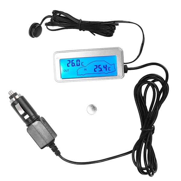 Bil Digital 12V LCD Display Inomhus Utomhus Känslighet Termometer Temperaturmätare