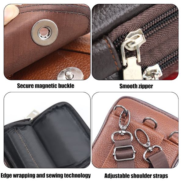 Mobiltelefonväska herr kohud Fanny pack snörning stor kapacitet hängande väska fritid utomhus