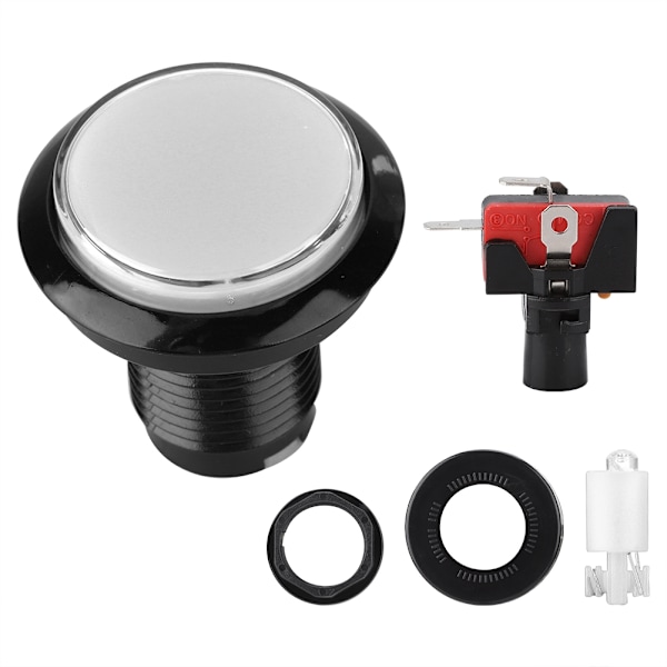 Pyöreä LED-lamppu Valoisa Suuri Painike Pelikoneiden DIY-Osa (valkoinen)