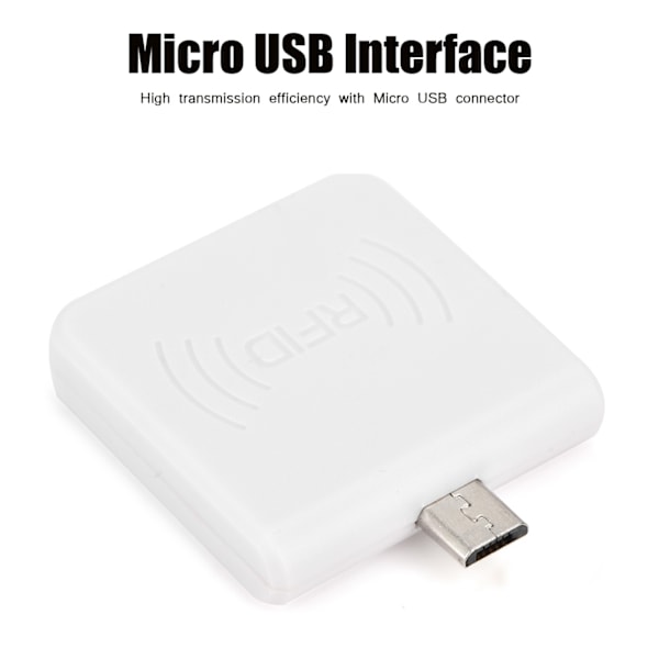 Kontaktlös kortläsare Högfrekvens IC Mobiltelefon Smart Mini-kortläsare Micro USB Vit