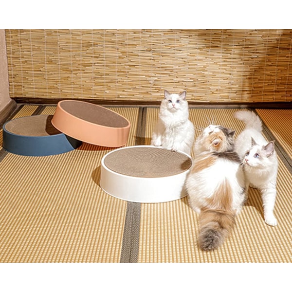 Kattklösarskål, reptåligt wellpapp säkerställer lång livslängd, vändbar användbarhet fördubblar livslängden, stilren modern design kompletterar