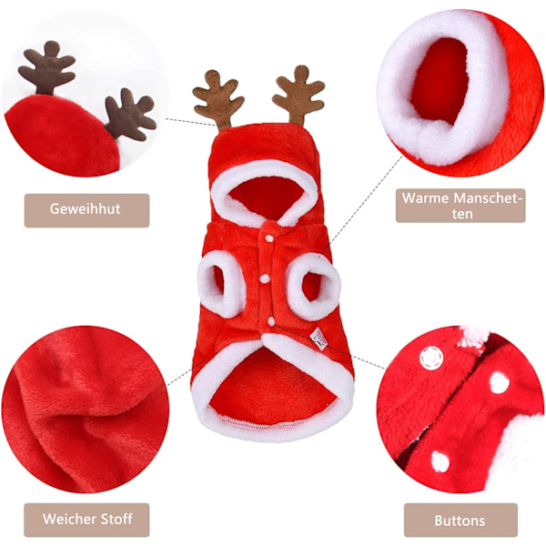 Husdjurs Cosplay Kläder, Trendig Älgdesign, Högkvalitativa Material, Mjuka och Bekväma, Perfekt Julklapp till Husdjur, Förhöjer Julstämningen,