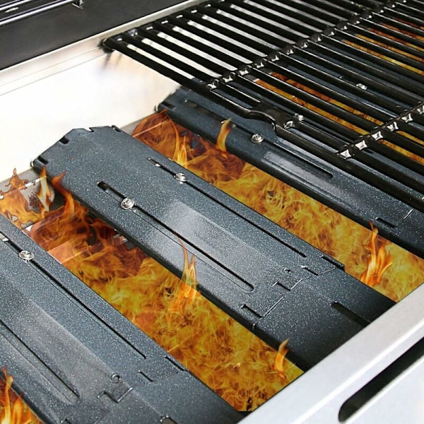 Justerbar Värmeplåtssköld För Universell Grill, Kraftig Flamskydd I Rostfritt Stål Och Brännarskydd, Utdragbara Flamskydd Passar De Flesta Gasgrillar
