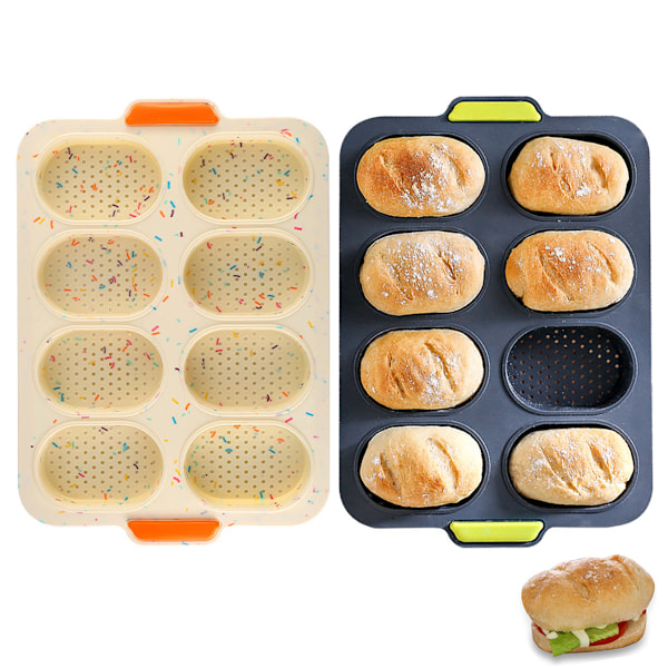 Non-stick Baguetteform i Silikon, Flexibel och Hållbar Bakform, Perforerad Design för Jämn Frasighet, Värmebeständig Limpaform, Svart, Mångsidig