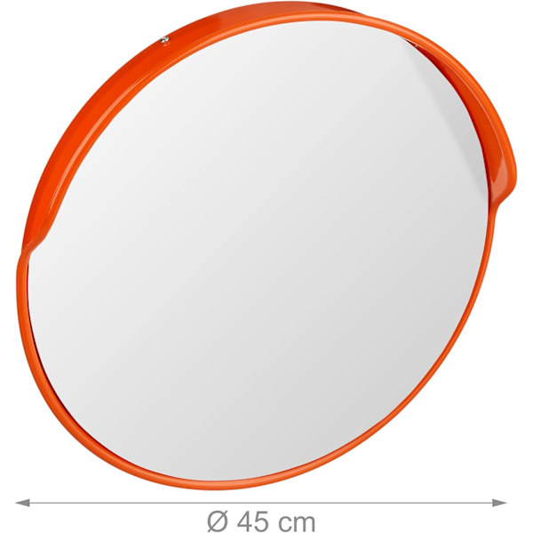 Rundt trafikkspeil, 45 cm, profesjonelt, værbestandig