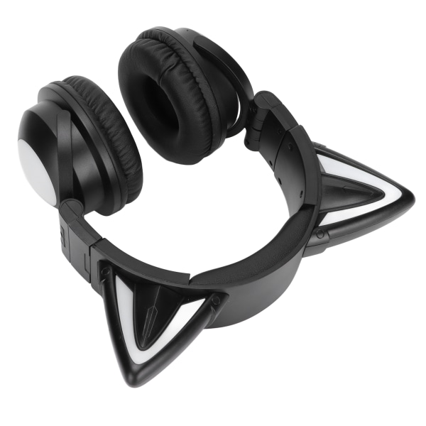 Kattøre Bluetooth-headset Stereo-headset med mikrofon LED søt katte-headset for jenter barn