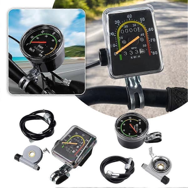 GETIT (Rund) Mekanisk Cykel Speedometer Præcis Mekanisk Måling Retro Stil Analog Speedometer