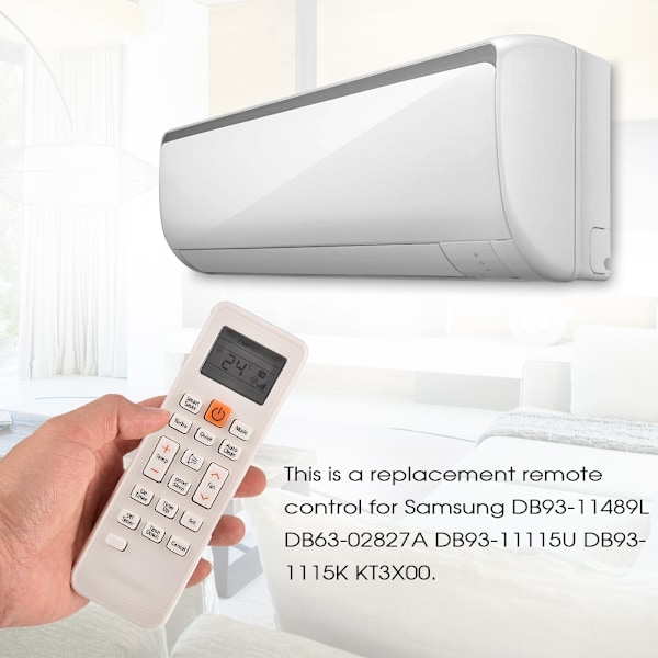 Fjernbetjening til Samsung DB93-11489L DB63-02827A DB93-11115U DB93-11115K KT3X00 Aircondition