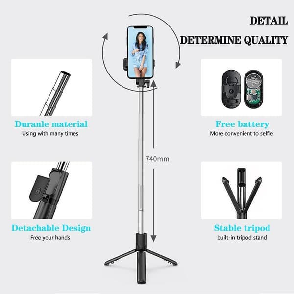 Selfie Stick Stativ Selfie Stick, 3 i 1 Bluetooth Selfie Stick Selfie Stick Stativ Bluetooth Selfie