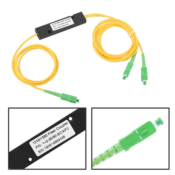 SC APC 1X2 PLC Enkelsidig Fiberoptisk Splitter SC/UPC PCL Splitter