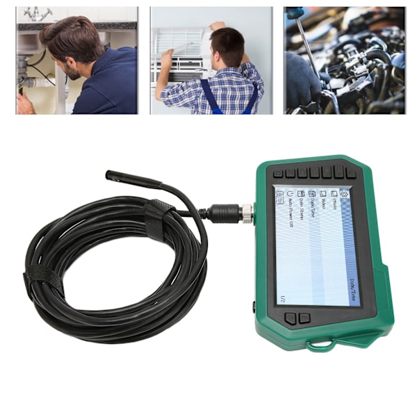 Industrielt endoskopsett IP68 dobbeltobjektiv 4,3 tommers LCD-skjerm 1080P 6 LED minnekortstøtte Borescope-kamerasett