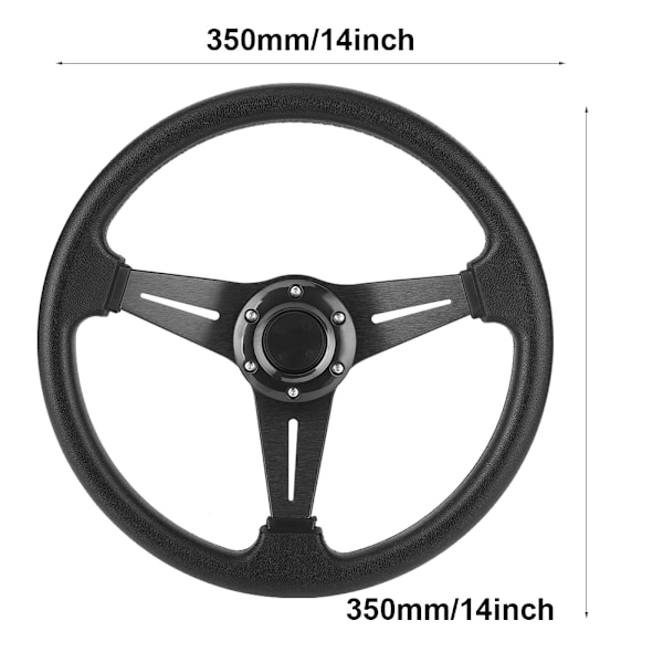 350mm/14in Racing Car Drifting Ratt Ersättning Universell Modifierad TillbehörSvart