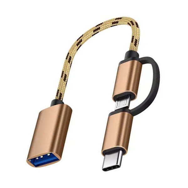 TYPE C OTG-adapterkabel 2 i 1 USB Type C till USB-adapter för Android-telefon U-disk-kortläsare Roséguld